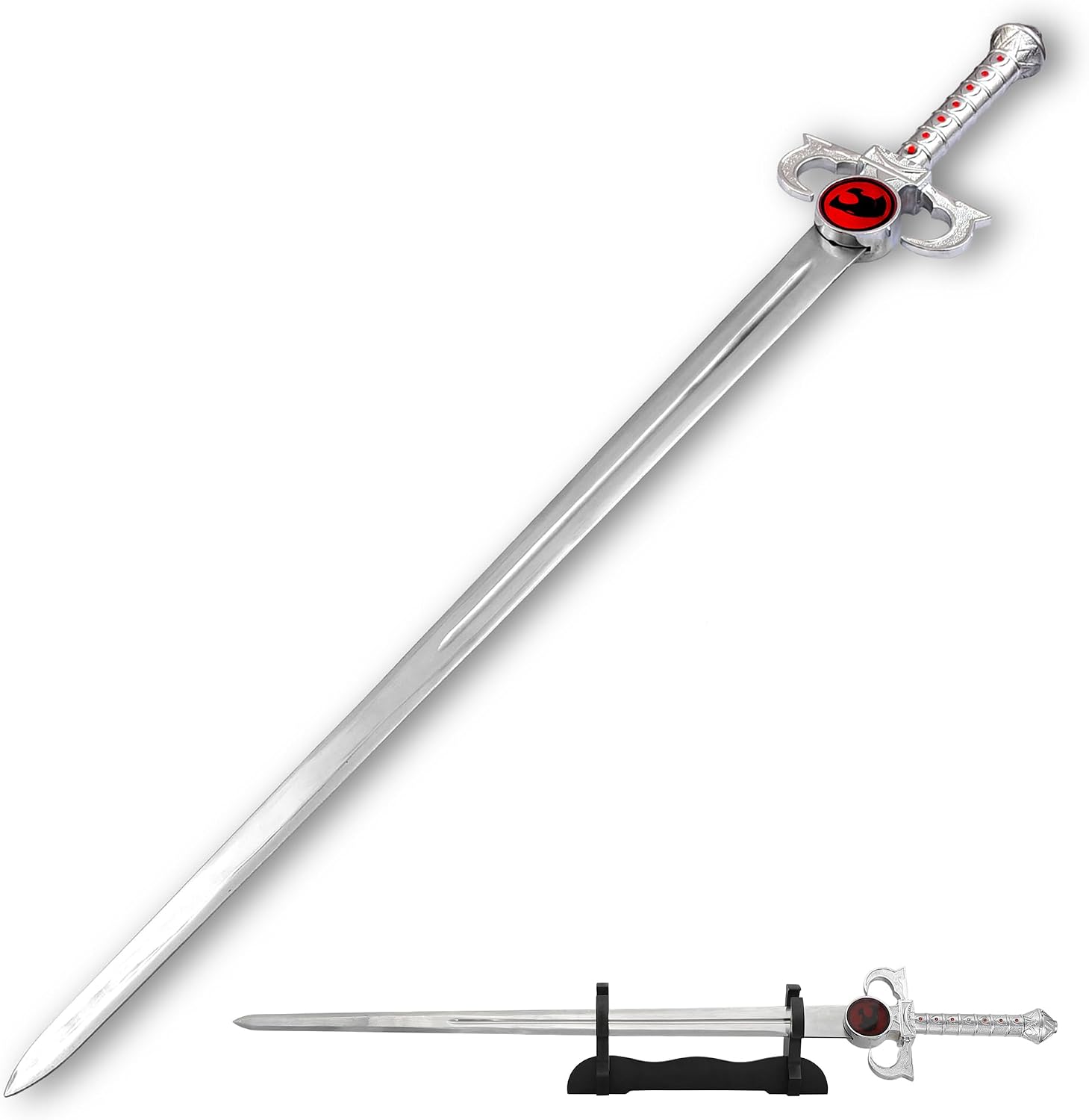 Armory Replicas™ Legendary & Cat Fantasy Swords – Polished Steel Blades – Unique Hilts – Includes Display Stand & Sheath