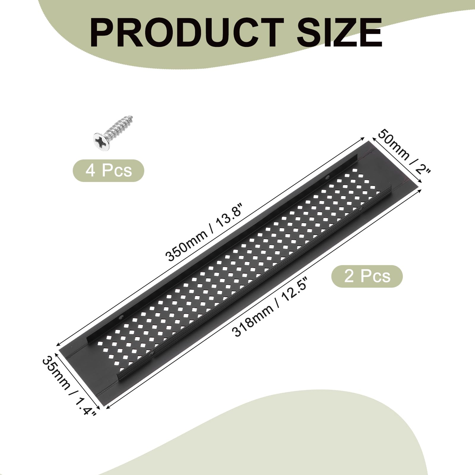PATIKIL 14 x 2 Inch Door Air Vent Cover - Image 2