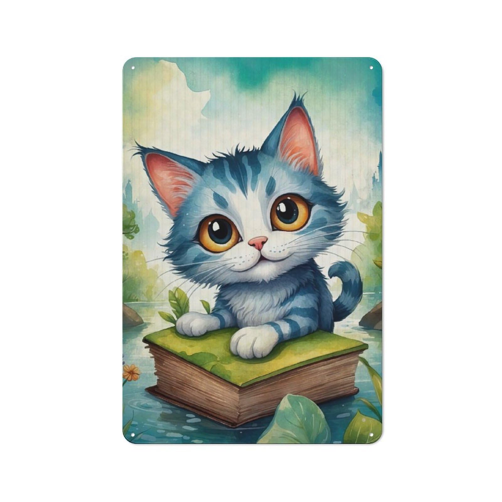 Junmoney Cute Cat Tin Wall Plaque 30X20cm With For Man Cave Or Games Room, For Updating Man Cave And Games Room After Moving