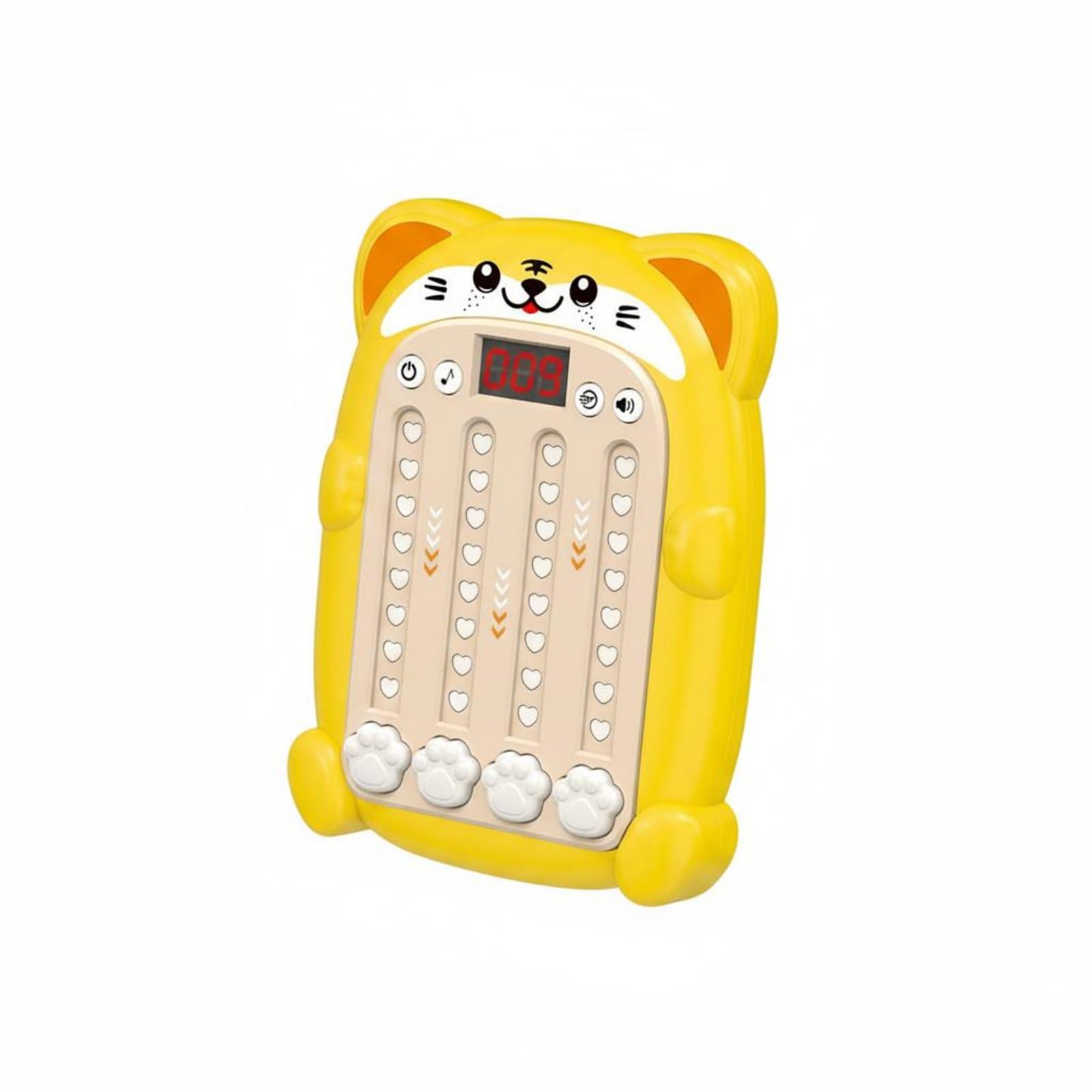 Bear Rhythm Game Parent-Child Play Whack-a-Critter Game Music Early Learning Toy for Children, Toddlers, Yellow, Tiger-image-46
