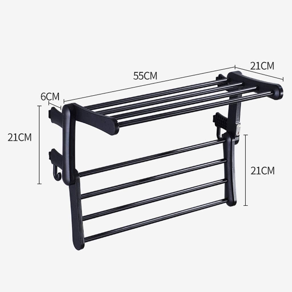 Foldable Towel Warmer,Electric Towel Drying Rack,Waterproof,Wall-Mounted Towel Dryer,for Home Bathroom,Black. (Black a)
