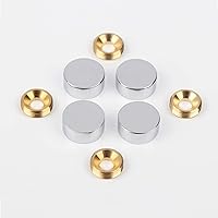 Vista 2 de Tornillos de espejo, clavos decorativos de espejo con tapa de latón, 0.6 pulgadas, cromo pulido, paquete de 4