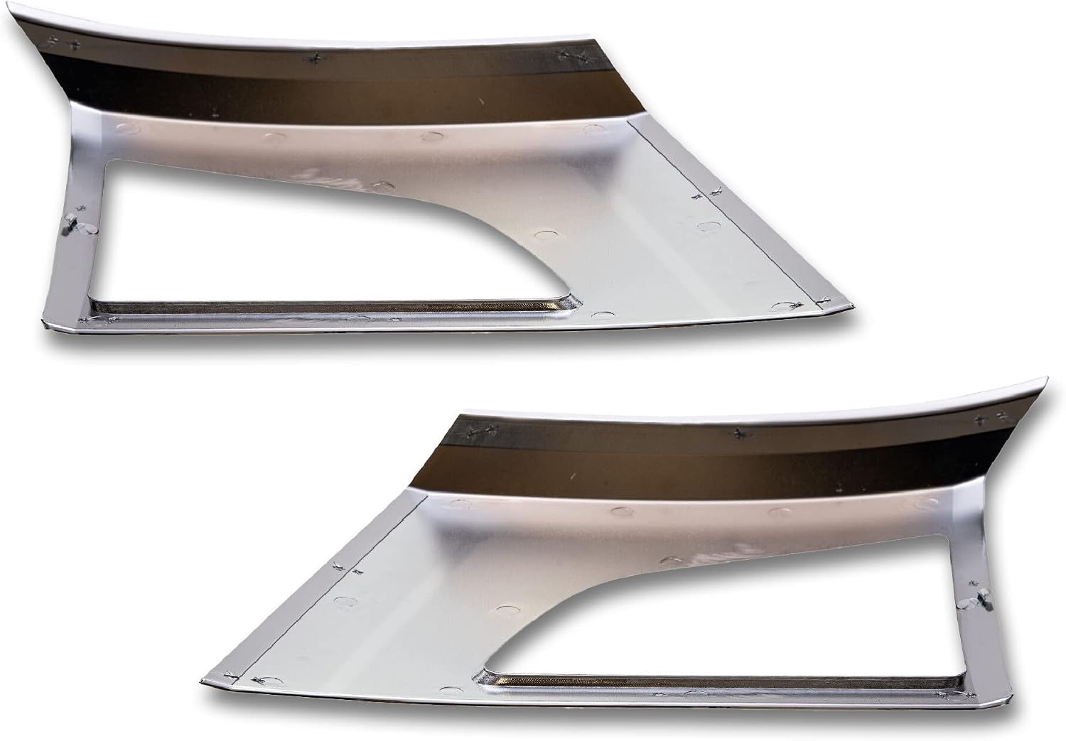 KOZAK Bumper Corners Chrome Trim w/Fog Light Holes Set (Driver Left & Passenger Right Side) Сompatible with Volvo VNL 2018+ Includes Keychain and Reflective Vest