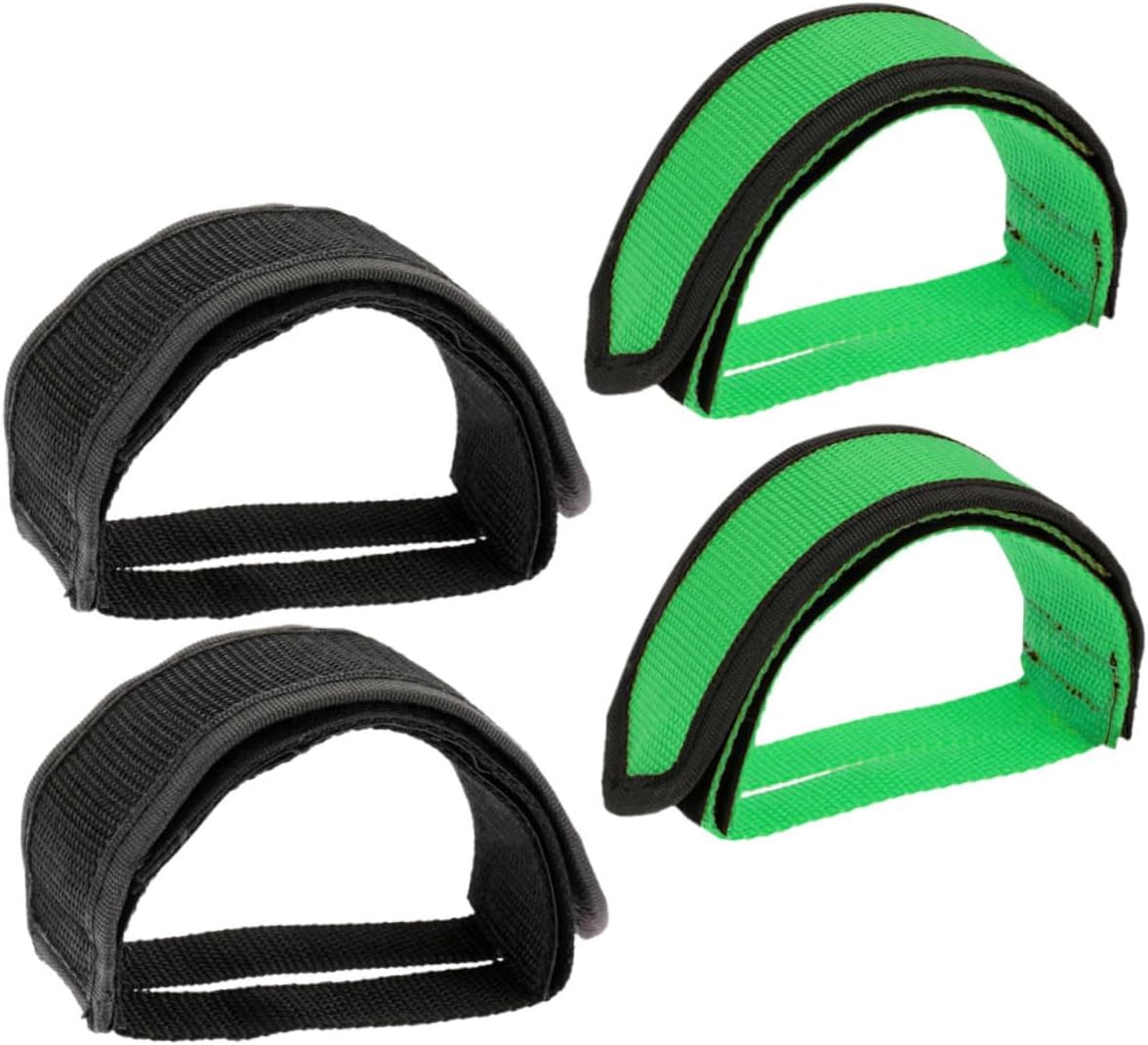 BESTonZON 4Pcs Lightweight Adjustable Slipping Pedal Straps for Exercise Portable Replacement Bike Belts for and Mountain Easy to Store and Carry