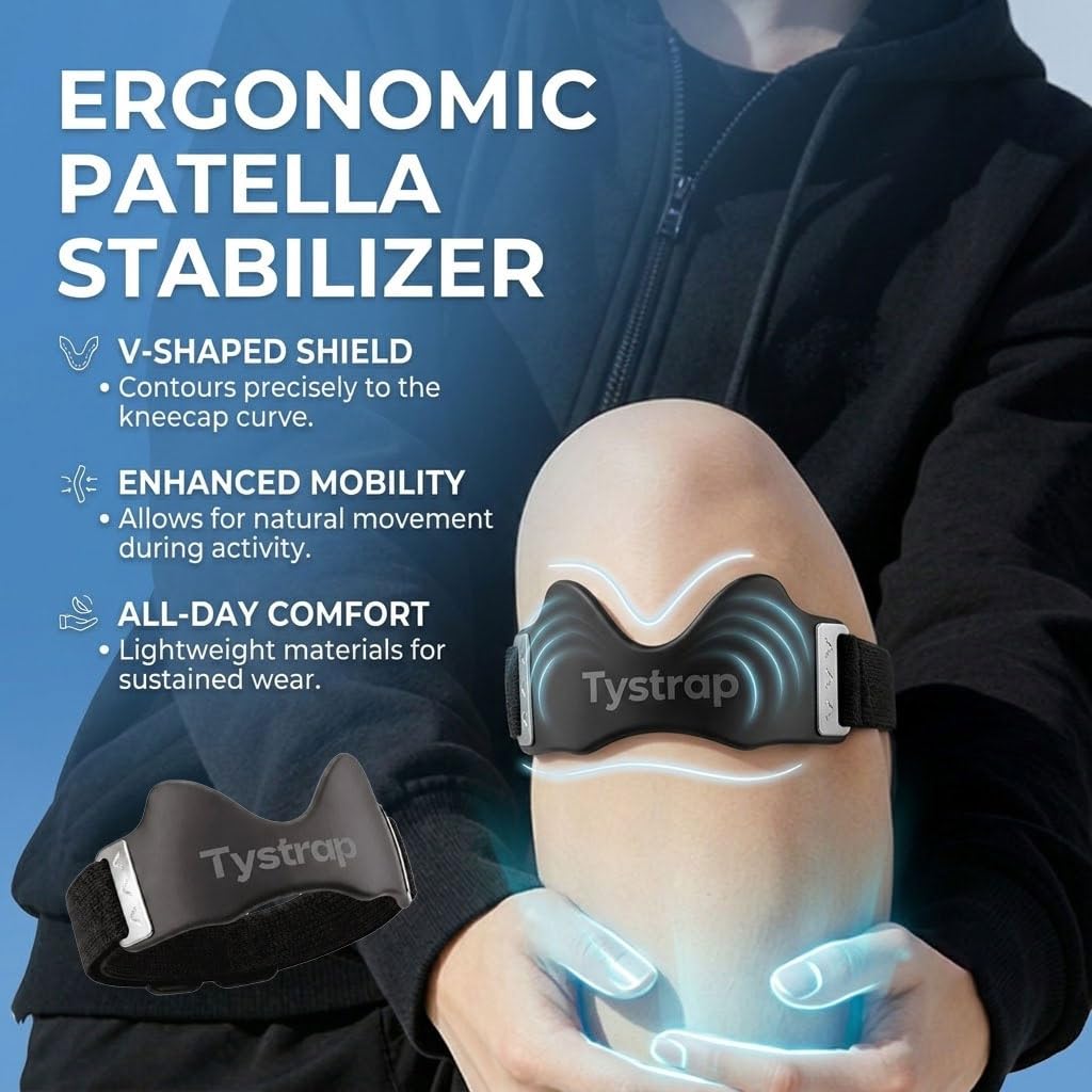 Tystrap Precision Knee Strap, Patellar Tendon Support Knee Brac，2 | Adjustable knee strap offering targeted patellar tendon support and compression for running, fitness thumbnail