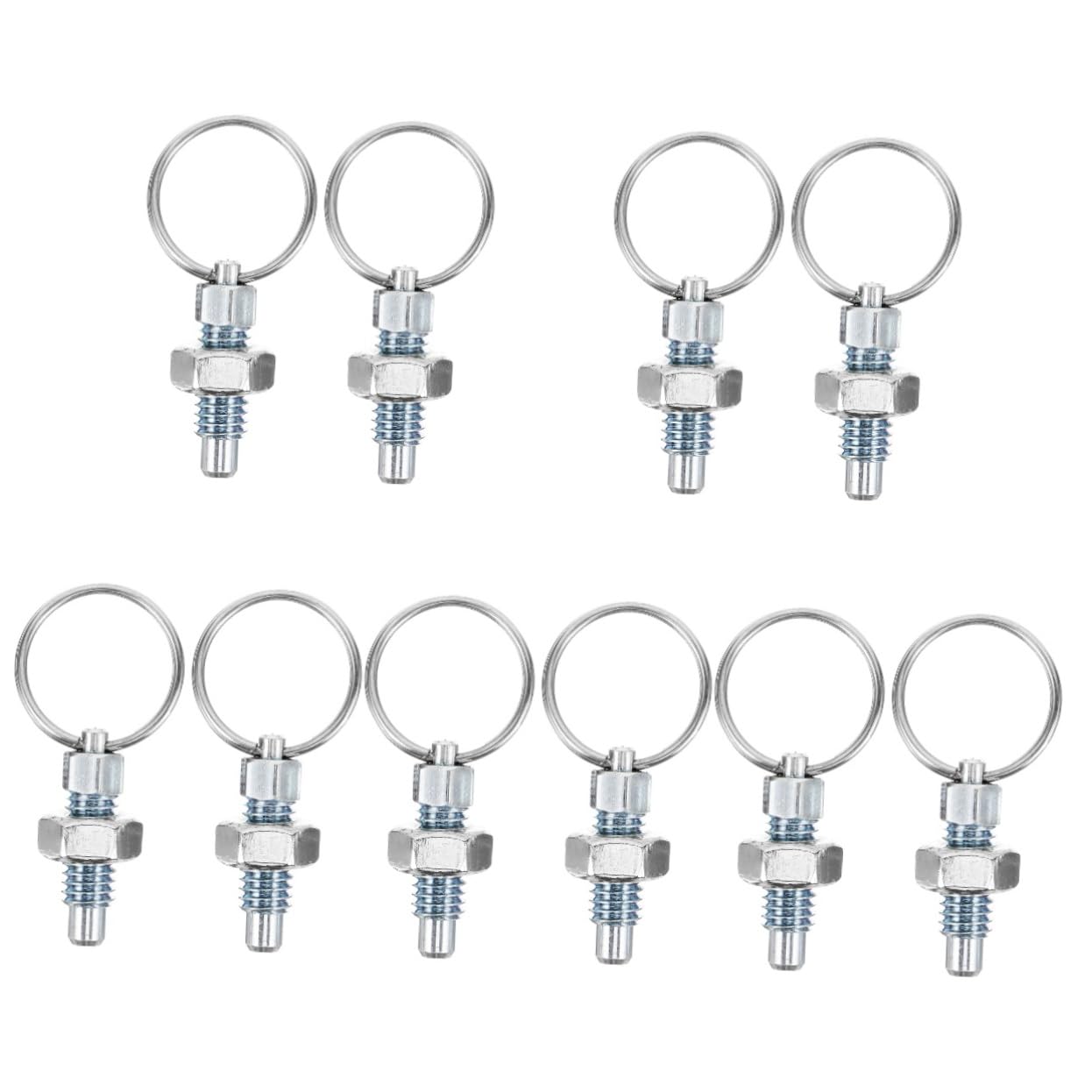Gatuida 10pcs Stainless Steel Locking Hitch Pin Spring Plunger Pull Ring Clevis for Door Hinge