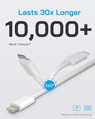 Miniatura 3 de Cargador Lightning para iPhone，[Certificado MFi] Cargador USB para teléfono con cable de carga de 6 pies para iPhone 14 13 12 11 Pro/Pro Max/SE