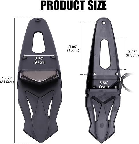 Miniatura 6 de DREAMIZER Guardabarros trasero negro ahumado 12V LED luz trasera lámpara de freno para motocicleta todoterreno Motocross Dirt Bike (negro #1