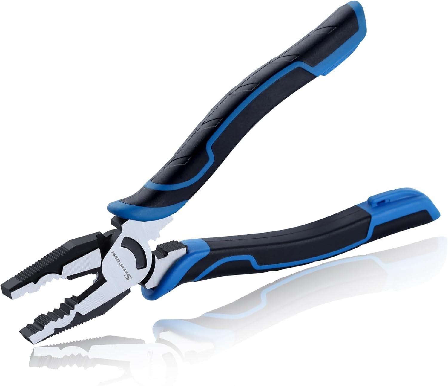 SPEEDWOX 8-Inch Multifunctional Tool Pliers Multipurpose Linesman Pliers with Wire Cutter and Crimper Serrated Jaws Screw Extractor
