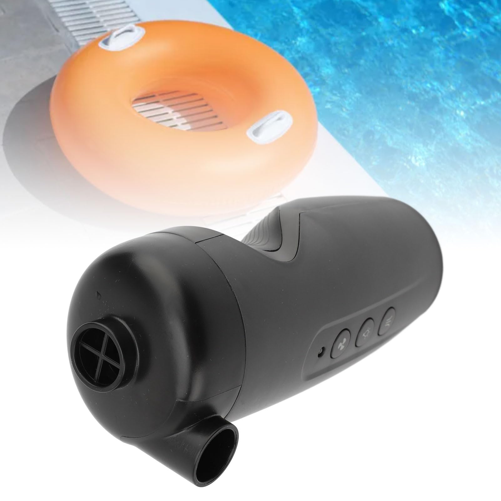 EMUKOEP Pompe de Gonflage électrique Compacte, 20 PSI, Valve de Gonflage Rapide, Lumière LED, Cellule au Lithium, pour Le Camping, Les Situations d'urgence