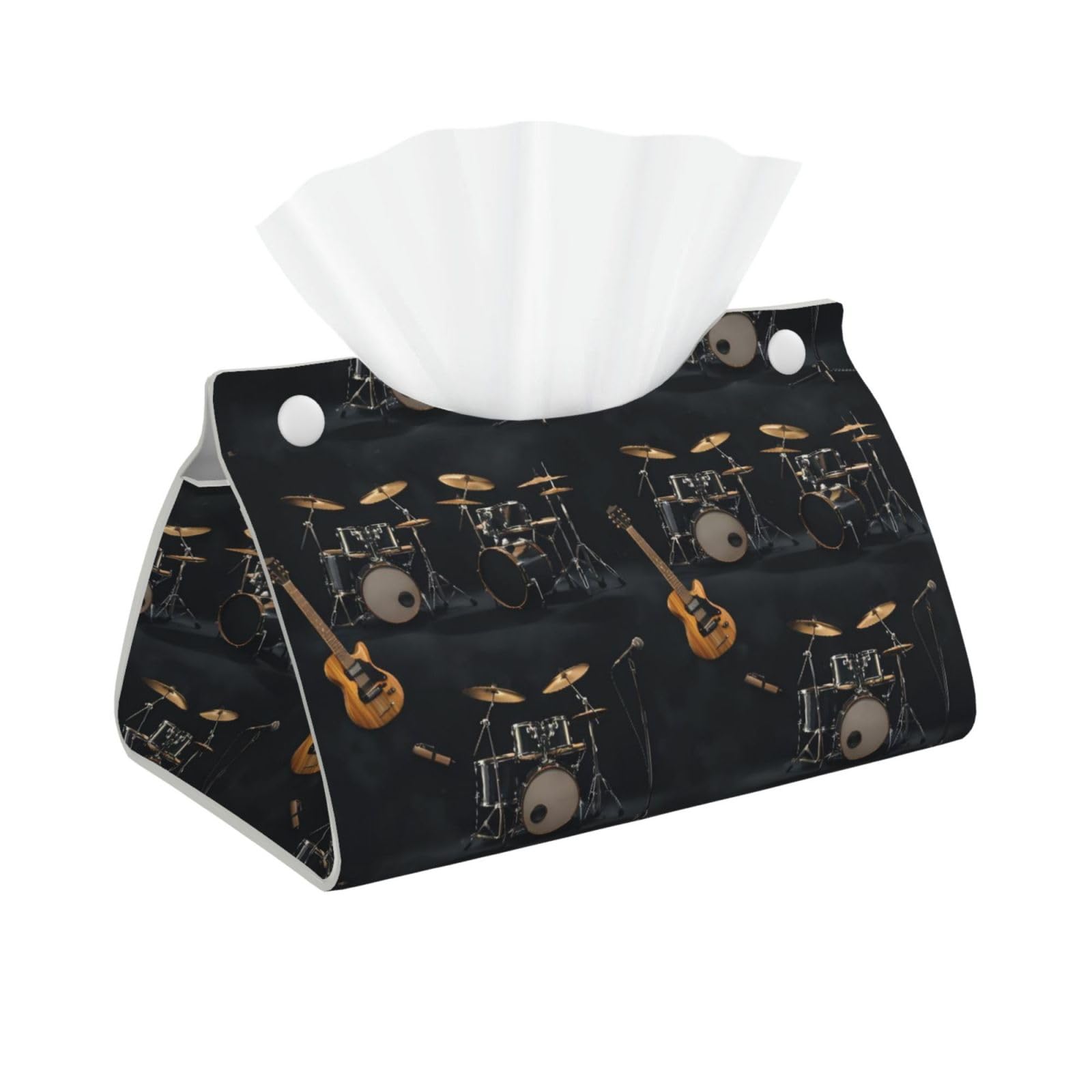 Guitar Drum Kit Long Tissue Box Cover Holder Home Decor Aesthetic 7.87'' x 5.12'' x 0.98''