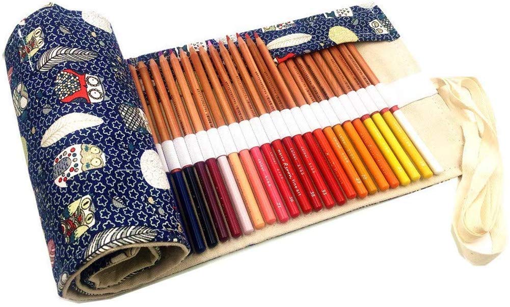 Bleistiftrolle Canvas Halter - 48 Fächer Für Stifte Bis 19cm