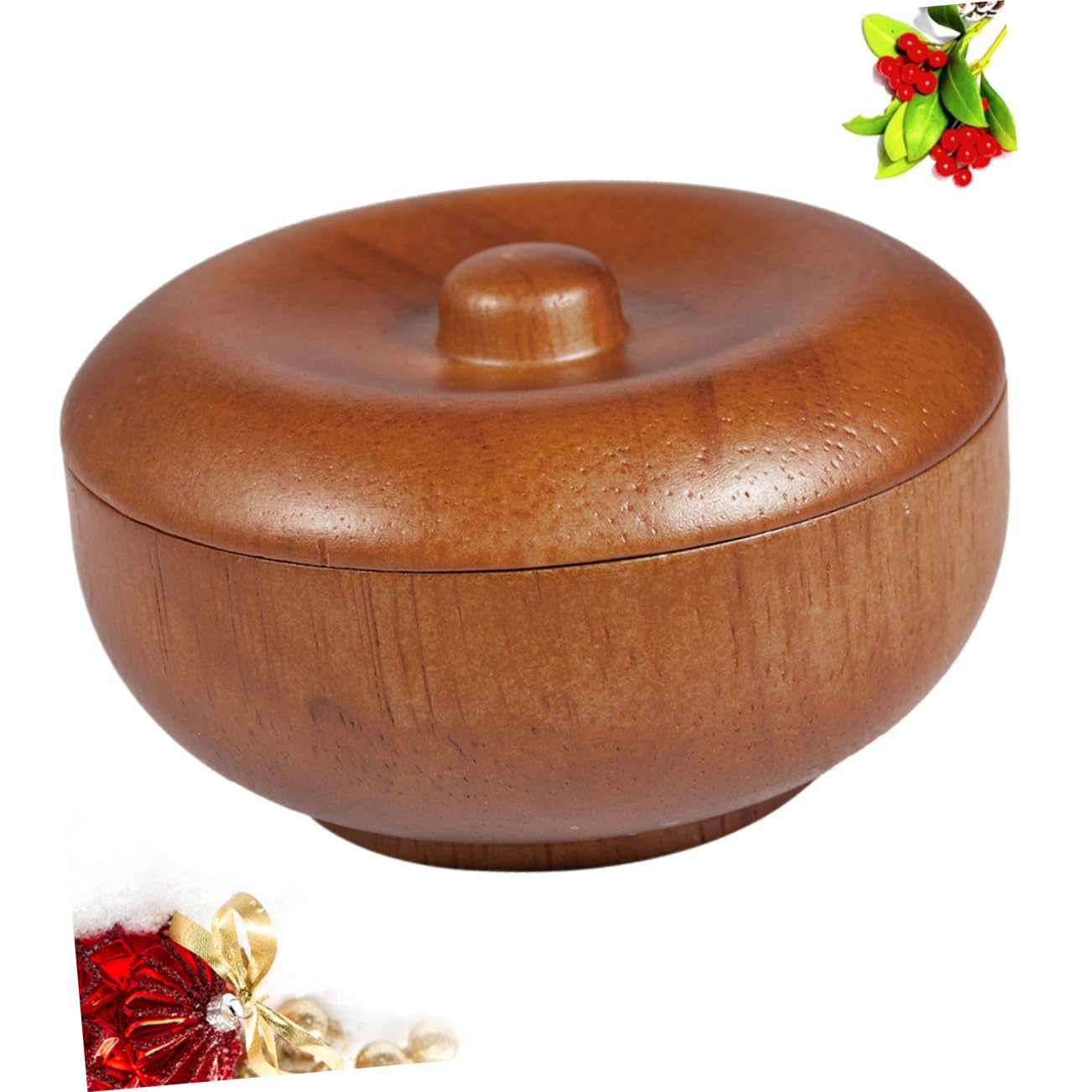 MAGICLULU 3-teiliges Rasierset Für Männer Rasierschale Aus Holz Mit Deckel Rasierseifenschale Für Männer Platzsparendes Design