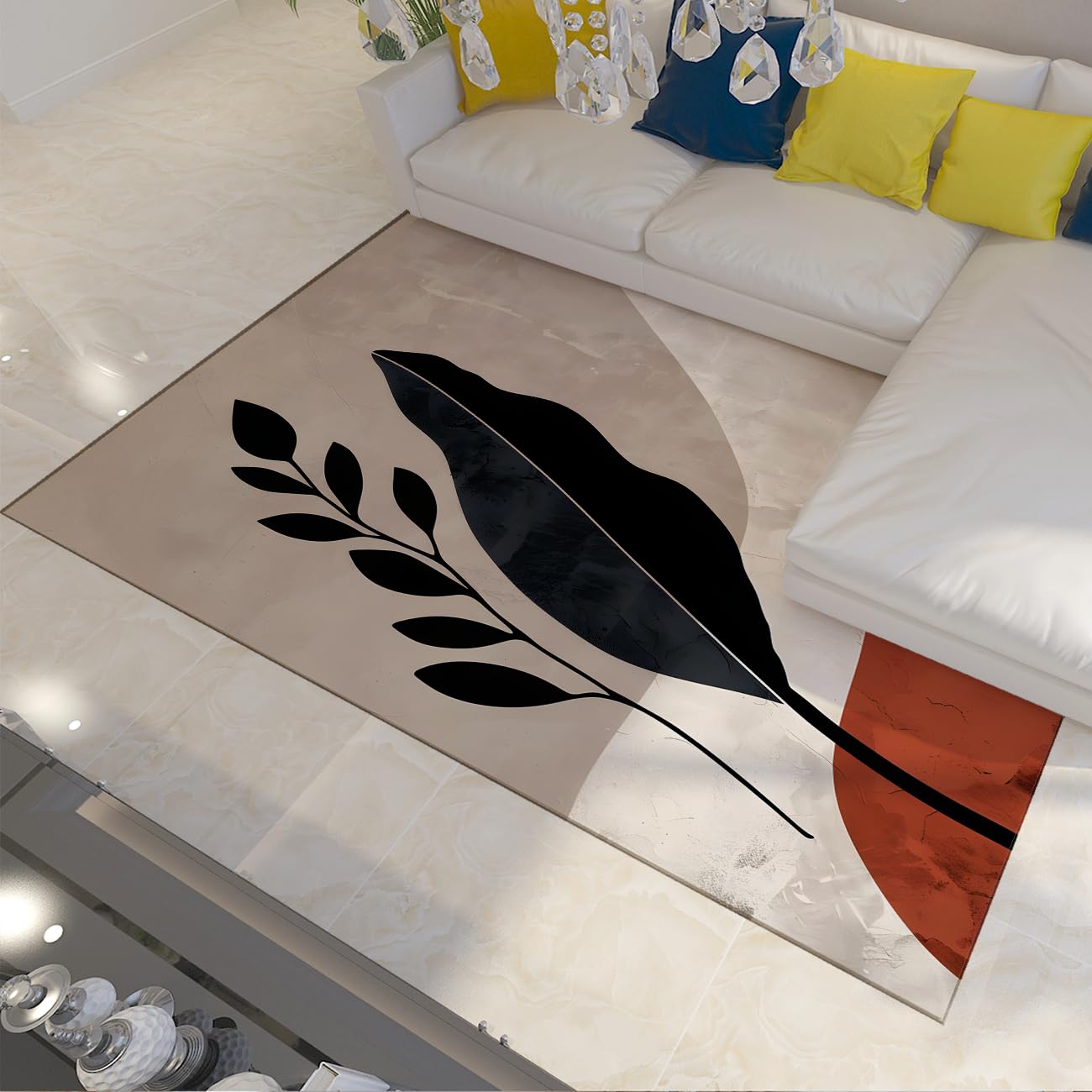 Tapis de feuilles de plantes pour créer un coin bureau zen