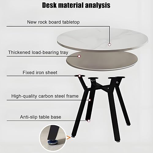 Miniatura 3 de YVYKFZD Juego de mesa y silla para sala de recepción de oficina, mesa de café, mesa de comedor de cocina, mesa de conferencias redonda simple, mesa