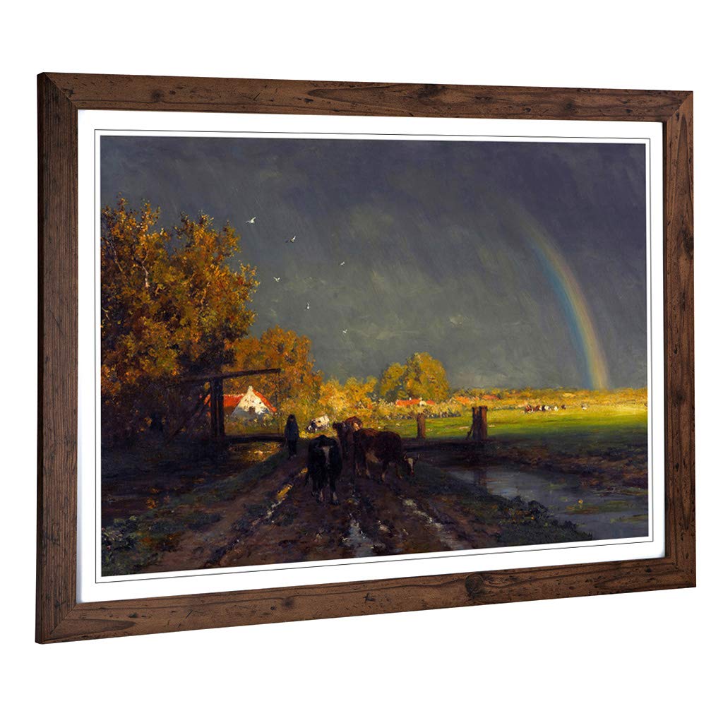 Big Box Art Framed Print of Willem Roelofs The Rainbow Design | Wall Art Picture | Home Decor for Kitchen, Living, Dining Room, Bedroom, Hallway, Office, Walnut, A2 / 24.5x18 Inch / 62x45cm