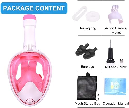 Miniatura 6 de Snorkel Mask,Full Face Diving Mask for Adults and Youth Action Camera Compatible Mask Anti-Fog Easy Draining Snorkeling Set