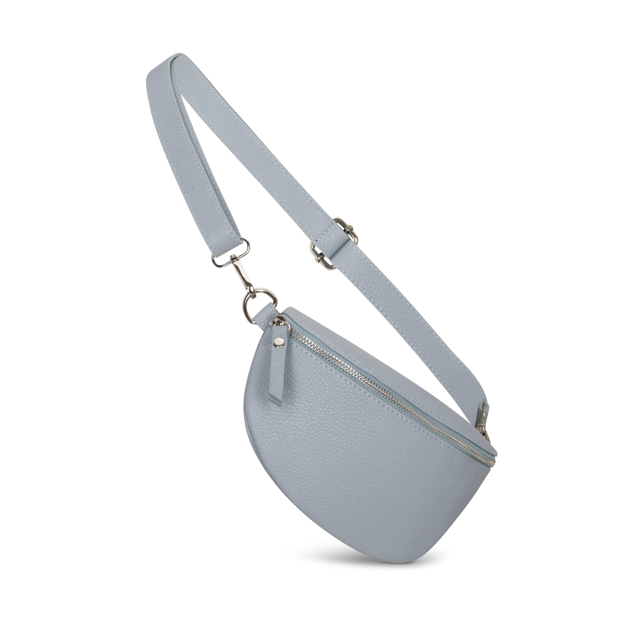 IDALIA Crossbody Bag - Genuine Leather - Fanny Pack - Shoulder Sling Bag - Made in Italy, Sold in U.S. by Idalia (Icy Blue, Small)