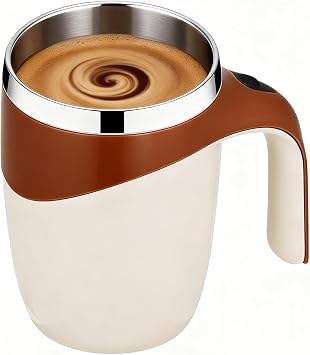 Automatic Magnetic Stirring Coffee Mug, Self Stirring Mug Magnetic Stirring Cup Rotating Home Office Travel Mixing Cup Suitable for Coffee/Milk/Tea/Hot Chocolat Brown
