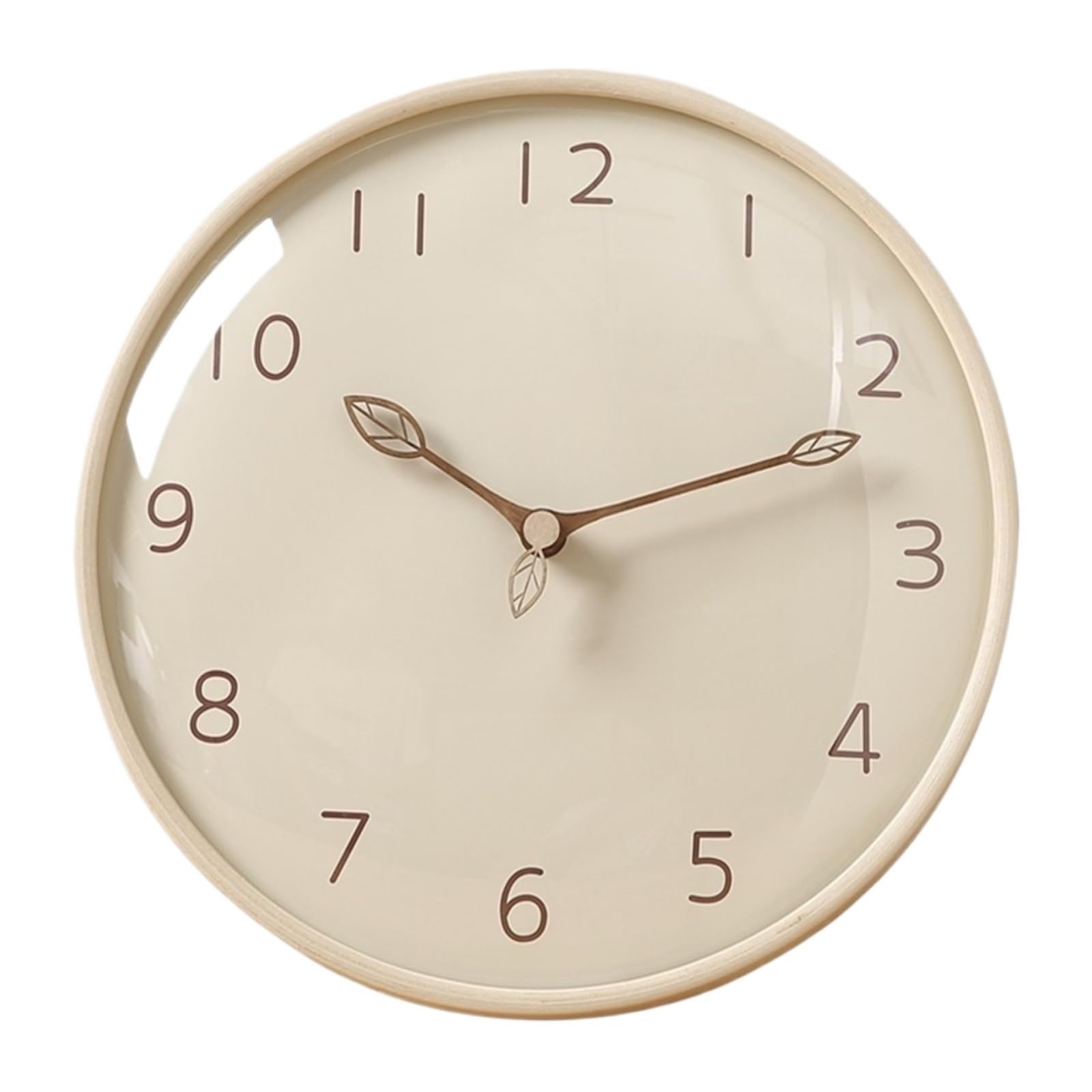 DFHS46JK Wall Decor Solid Wood Living Room Silent Light Wood-Tone Wall Clock Battery Powered for living room decor(12inches)
