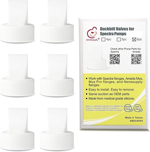Nenesupply Válvulas de pico de pato de 6 piezas compatibles con extractores de leche Spectra S1 Spectra S2, no piezas originales de la bomba