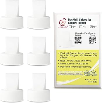 Nenesupply 6 pc Duckbill Valves Compatible with Spectra S1 Spectra S2 Breastpumps Not Original Spectra Pump Parts Replace Spectra Duckbill Valves and Spectra Valves