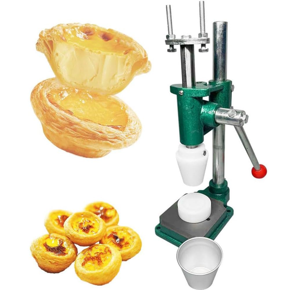 Aserzenith 1 Egg Tart Shell Press Machine - Hand Press Tool For Baking Tart Pie And Waffle Shells - Durable Tart Mold Former