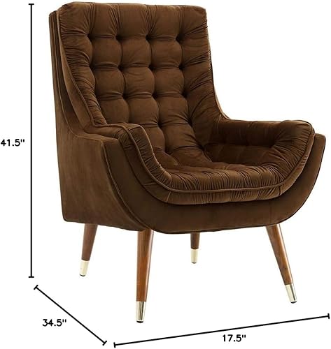 Miniatura 3 de Modway EEI-3001-BRN - Sillón tapizado (terciopelo), color marrón