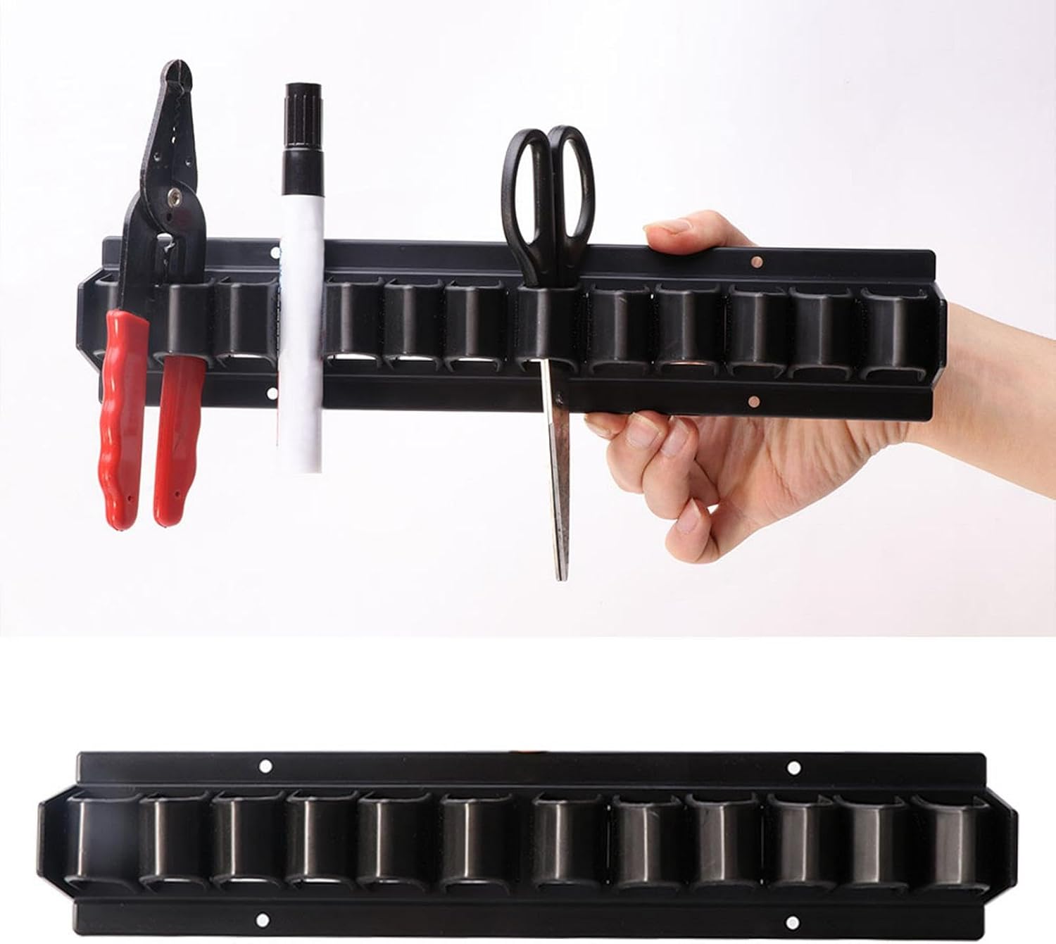 EKDJKK Horse Whip Crop Holder, Whip Rack Wall Mounted, Bracket for Horse Stables, Durable Horse Whip Storage Organizer, Holds up to 12 Whips or Crops, Black