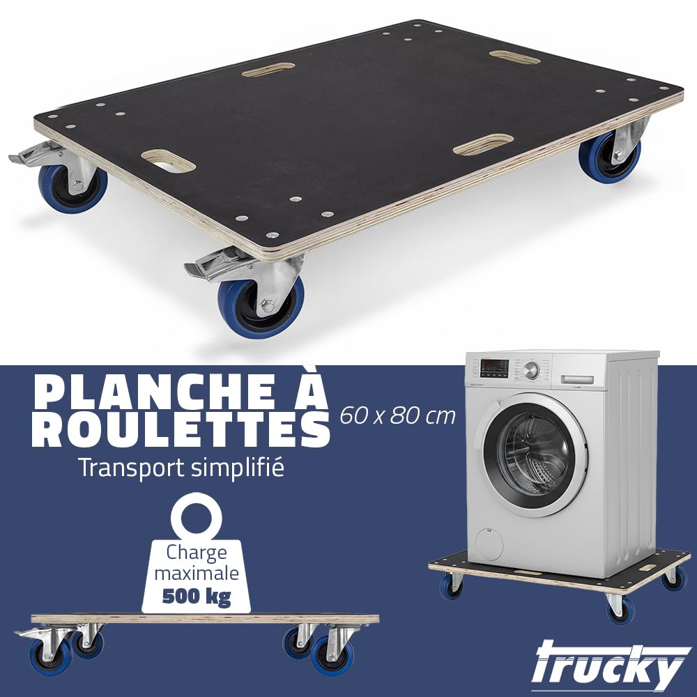 Trucky, Plateau à roulettes, Diable pour Meubles 800 kg Diable de Transport
