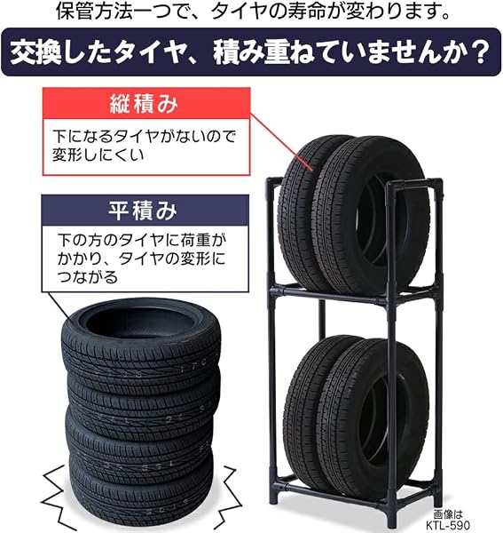 アイリスオーヤマ タイヤラック カバー付 ブラック KTL-590C - 3