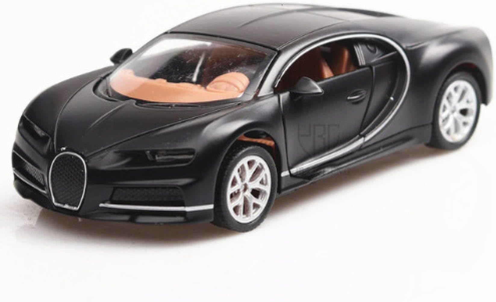 Mayatra's 1/32 Scale Alloy Bugatti Toy Car - Pull Back Model with Sound, Bright Lights & Realistic Design (Black)