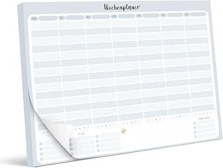BIROYAL Planificador semanal bloc – Alfombrilla de escritorio con lista de tareas, calendario semanal con vista semanal y seguimiento de hábitos para citas, tareas y notas, color azul