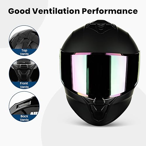 Miniatura 4 de Cascos de motocicleta de cara completa para adultos, hombres y mujeres, ligeros, casco de moto de calle, motociclismo, casco de moto con visera