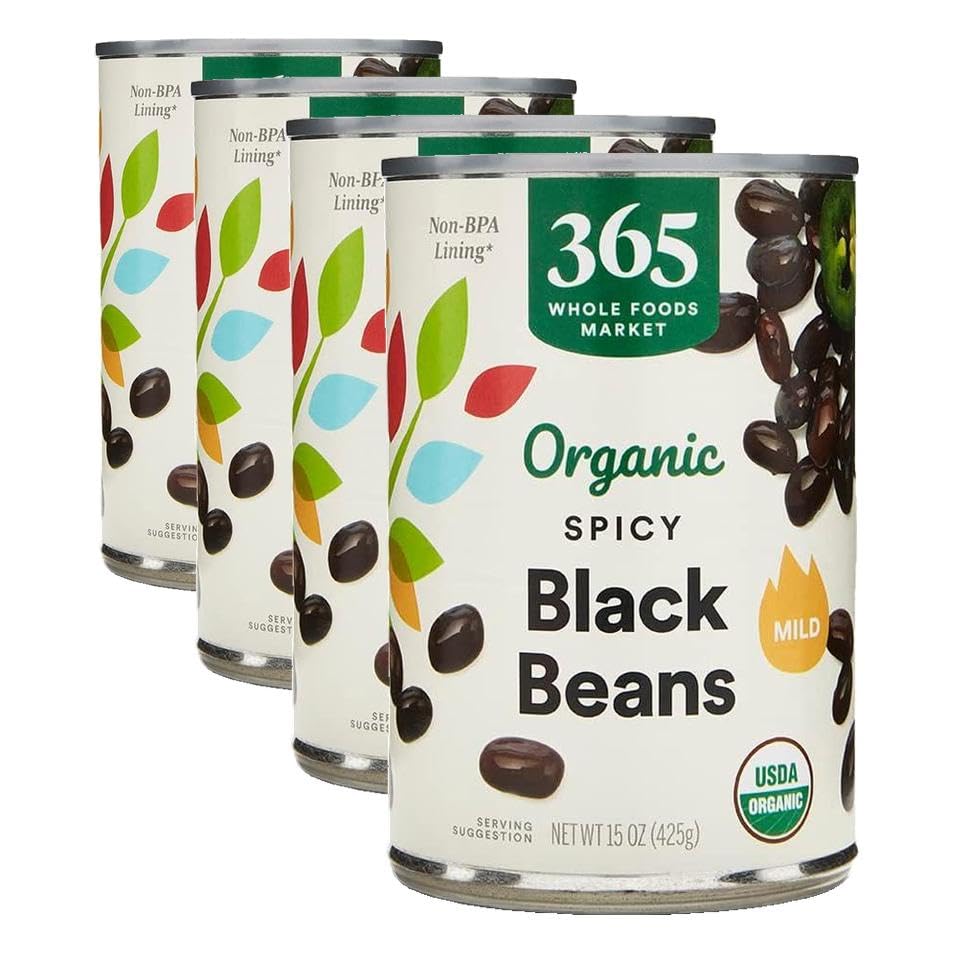Image of 365 by Whole Foods Market, Organic Spicy Black Beans, 15 Ounce (Pack of 4)