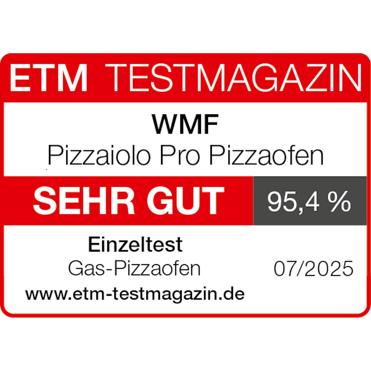 WMF Pizzaiolo Pro Pizzaofen, über 450°C Backtemperatur, großer Pizzastein (Ø 40 cm), automatische Drehmechanik, integrierte Temperaturüberwachung für perfekte Ergebnisse in 90 Sek., Gas Pizzaofen