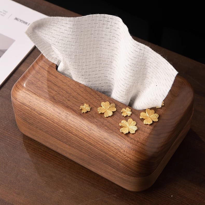 Copertura per fazzoletti in legno massiccio, per soggiorno, tavolino, tavolo da pranzo, superficie, per la casa, portatovaglioli per ristoranti (A)