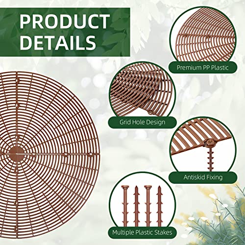 Ohiyoo 4 Pack Plant Pot Grid 20.5'' Plastic Pot Grid With 48 Stakes, Cuttable Planter Flower Pot Soil Cover Indoor Ourdoor, Plant Grid Pot Cover Plant Flower Protector From Cat Baby Safety #TOP2