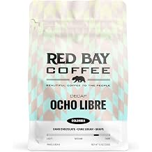Red Bay Coffee Ocho Libre Decaf Espresso Coffee Beans - Medium Roast Whole Bean - Direct Trade Espresso Beans - 10oz Resealable Pouch of Specialty Coffee