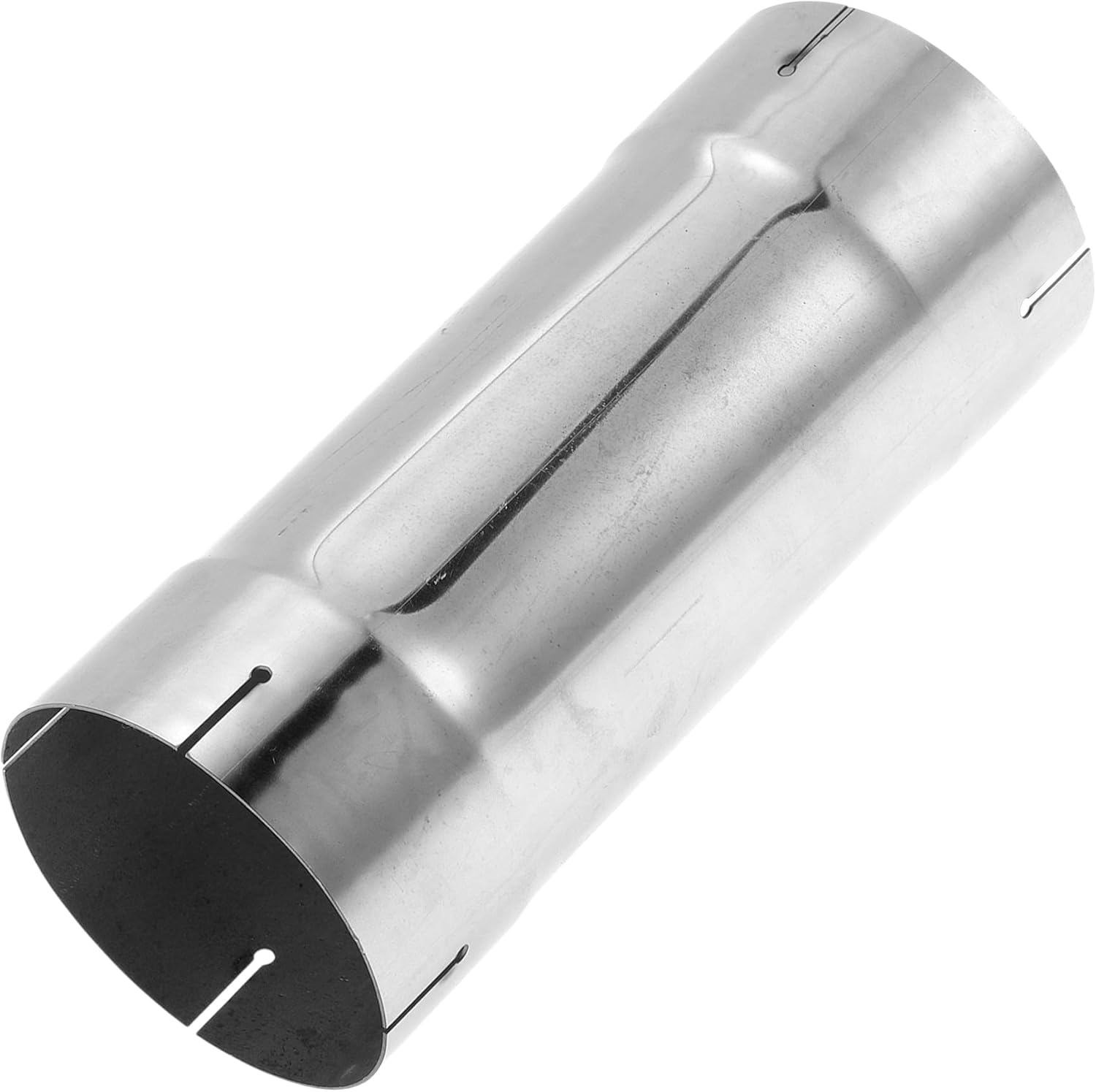 Motoforti 4" OD 254mm/10inch Length Straight Exhaust Pipe Tube T304 Stainless Steel Car Tubing Piping Surface Polishing Silver Tone