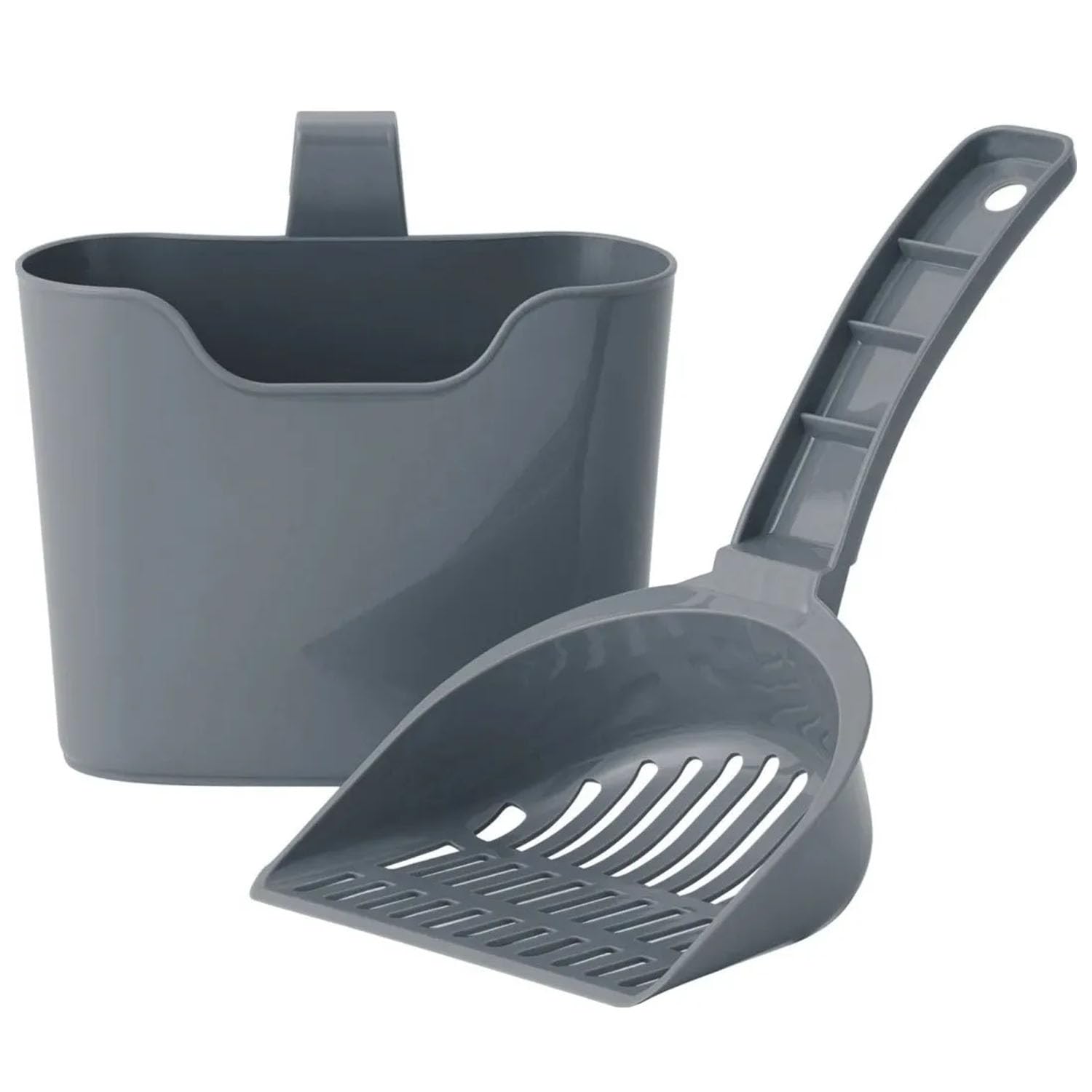 Taylor & Brown Durable Plastic Cat Litter Scoop with Holder – Efficient Litter Box Scooper for Easy Cleaning, Hangs on Side of Litter Tray for Convenient Storage and Access