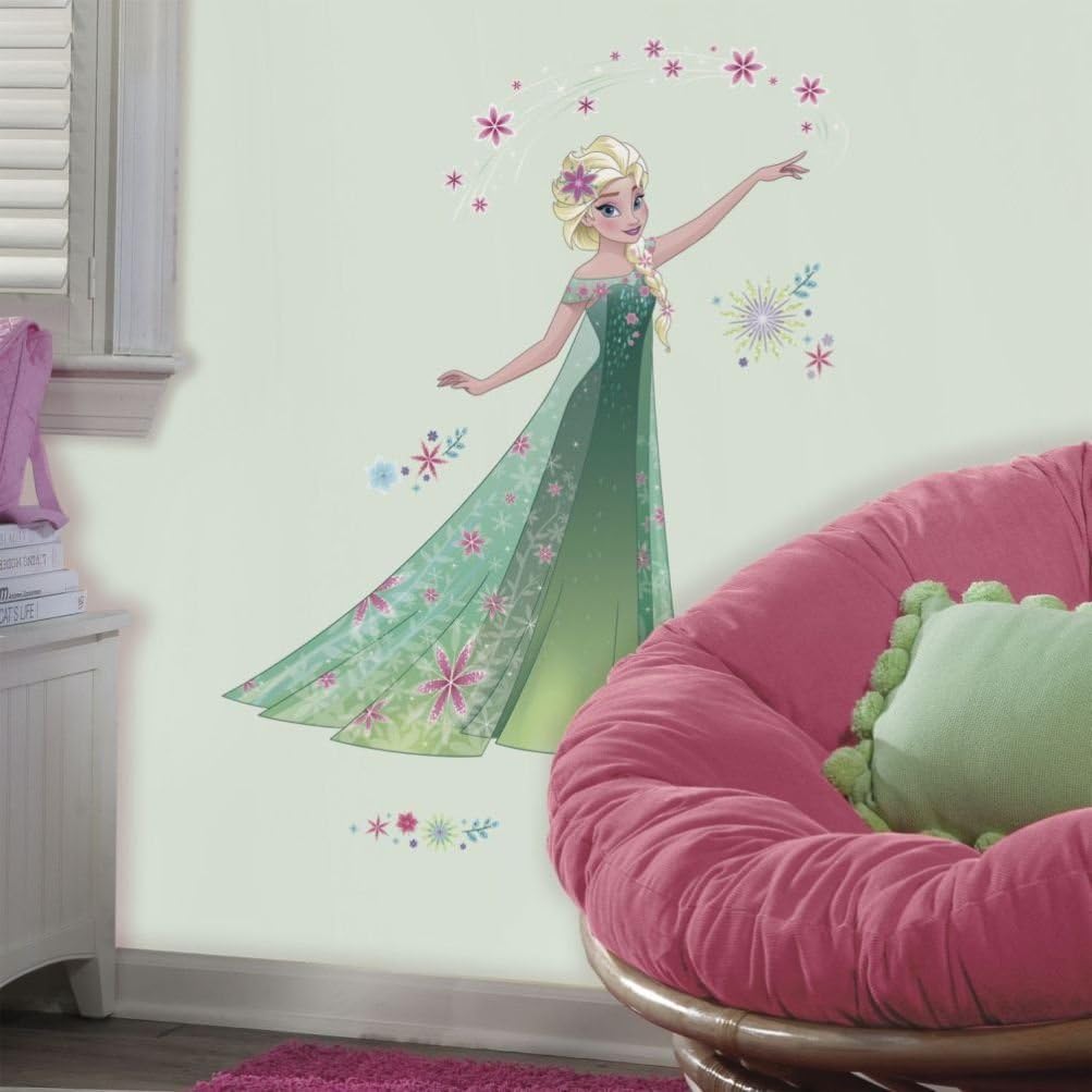 Defonia Fever Princess Elsa Big Wall Decals Flowers Room Decor Stickers