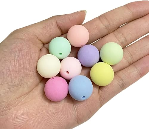 Miniatura 10 de Jmassyang 2000 cuentas redondas de acrílico esmeriladas de color caramelo de 0.236 pulgadas (0.236 in), mezcla de colores caramelo, plástico,