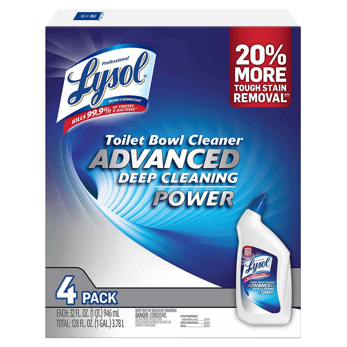 LysolAdvanced Toilet Bowl Cleaner, 4 × 946 mL