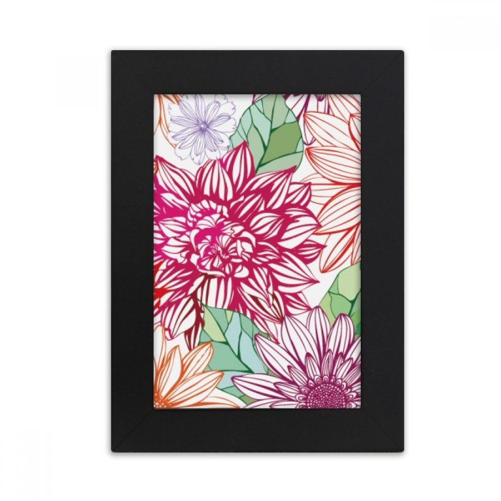 Cadre photo de bureau noir pour decoration florale multicolore
