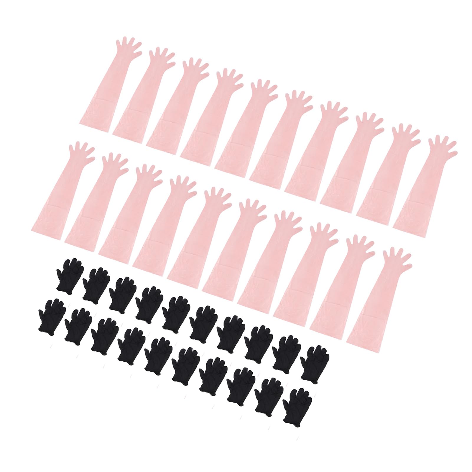 JAOCDOEN 24 Pairs Field Dressing Gloves Deer Gutting Gloves Kit with Long Gloves and Nitrile Short Gloves