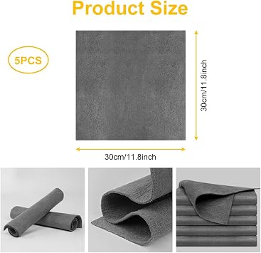Vicloon Magic Cleaning Cloth,5 Pieces Microfiber Cleaning Cloth,30cm*30cm Thick Magic Cleaning Cloth,Microfiber Towels,Cleaning Wipes for Kitchen,Glass,Window,Car