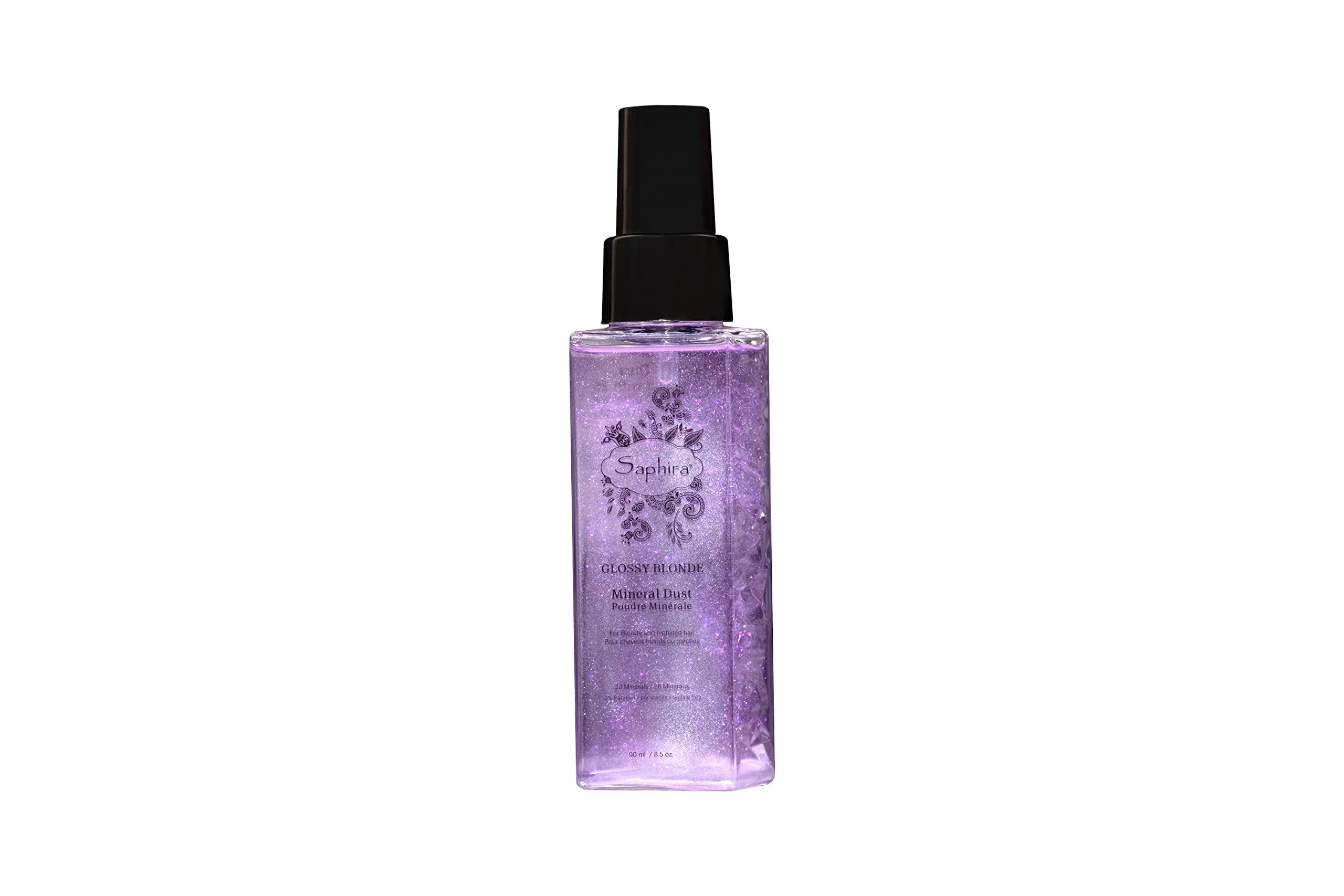 Saphira Glossy Blonde Mineral Dust Spray, Hydrating Shimmer Spray for Natural, Bleached, and Color-Treated Blonde Hair, Sulfate-Free, Paraben-Free, 3 Ounce