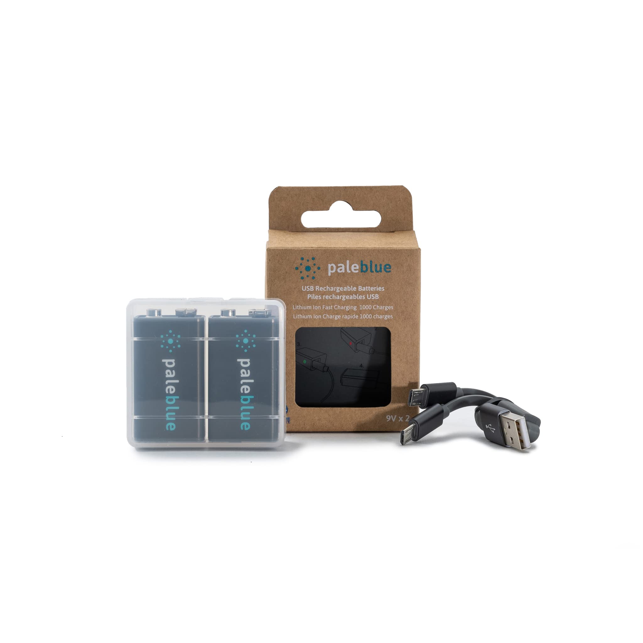 Batterie ricaricabili USB paleblue (9 (6LR61) [6HR61])