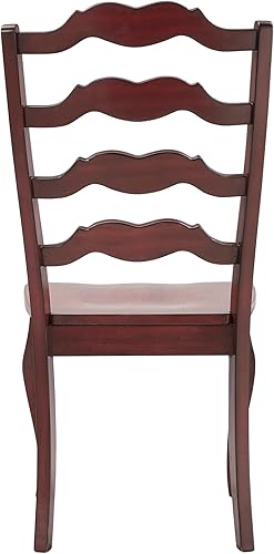 Inspire Q Eleanor - Silla de comedor con respaldo de escalera (juego de 2) por Classic Antique Berry Red Antiguo, acabado de madera
